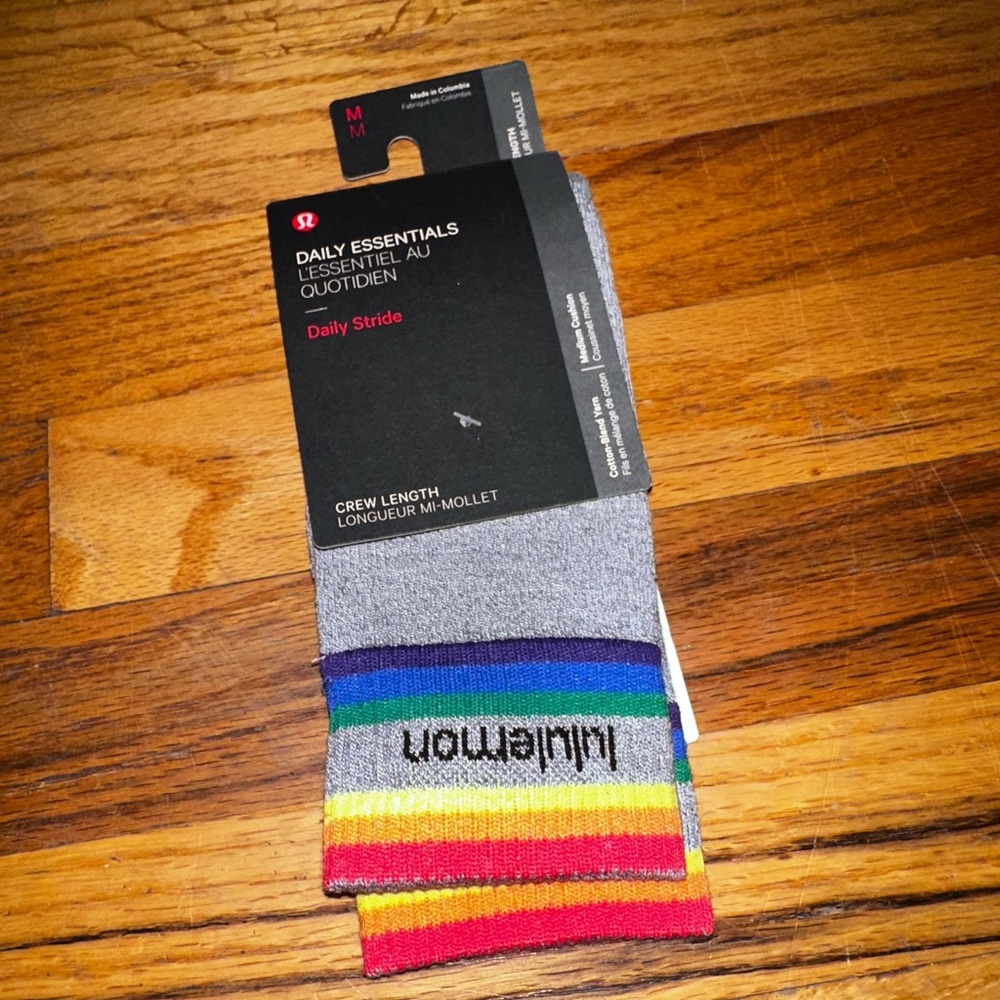 lululemon athletica Gray Socks with Colorful Stripes